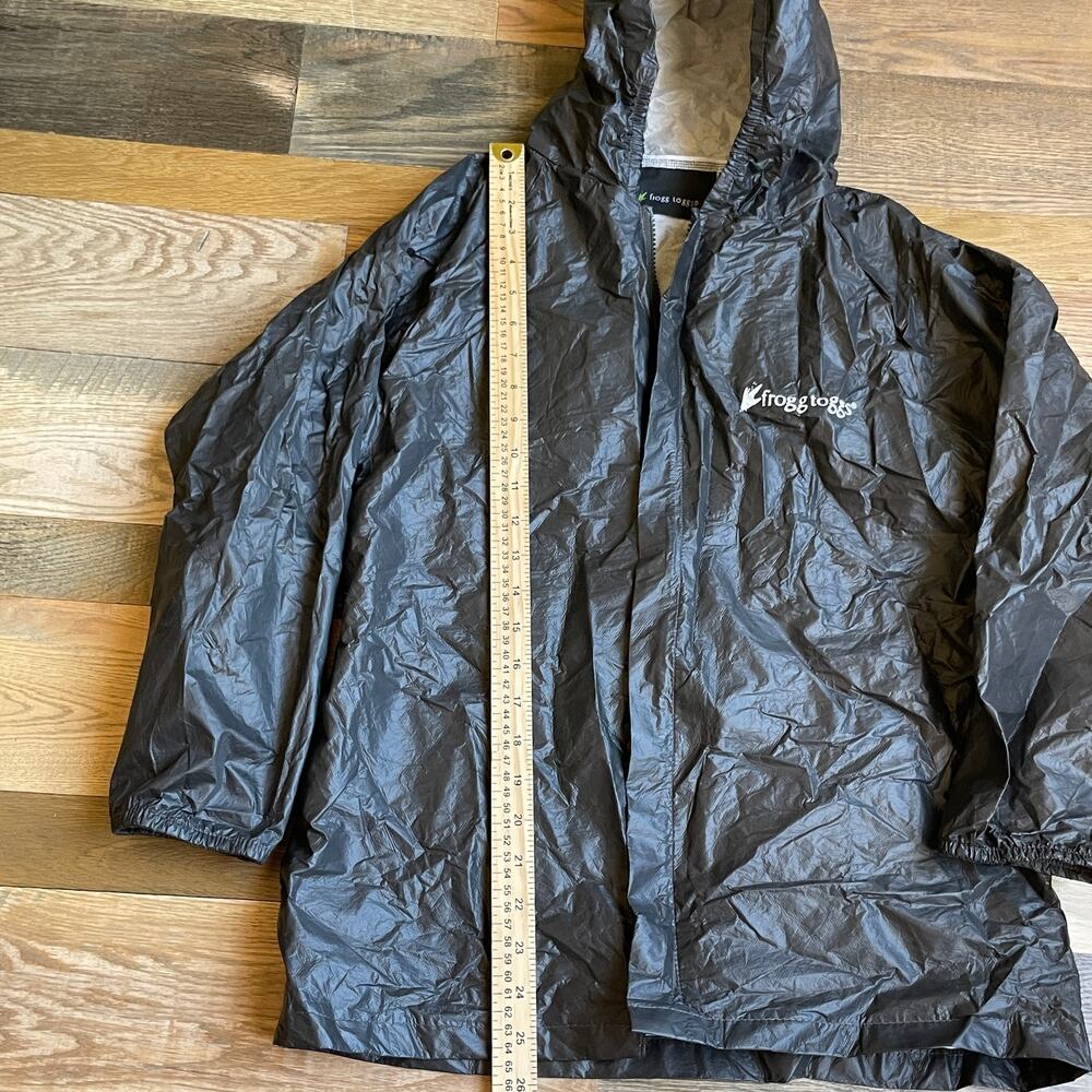 Frogg Toggs Ultra-Lite Rain Jacket Hooded Waterproof Black Youth LG - Picture 4 of 7
